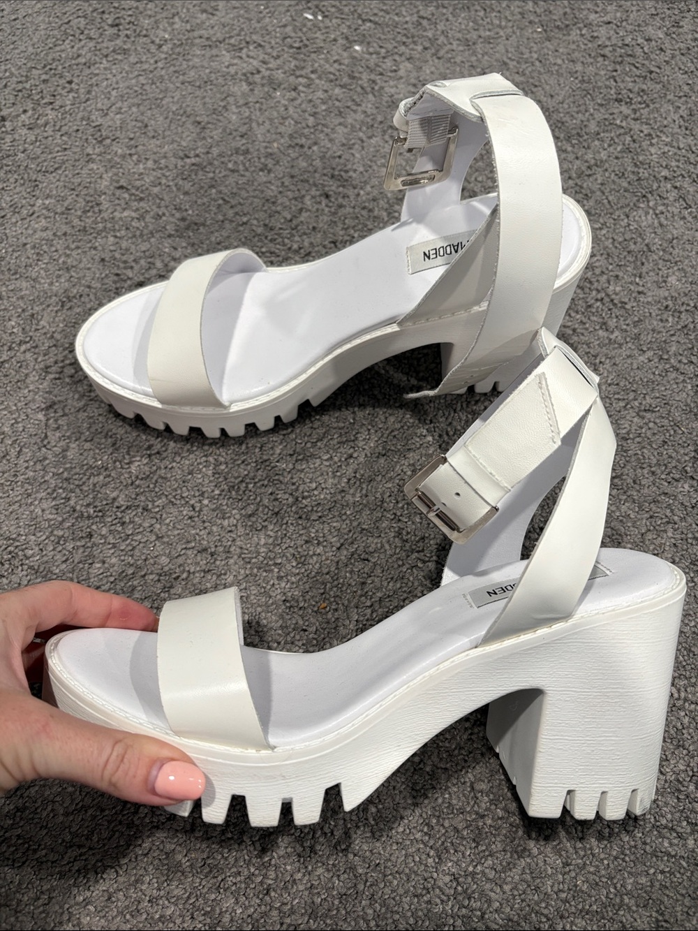 Steven Madden white heels